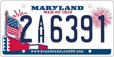 MD license plate 2AH6391