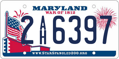 MD license plate 2AH6397