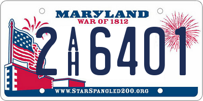 MD license plate 2AH6401