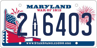 MD license plate 2AH6403
