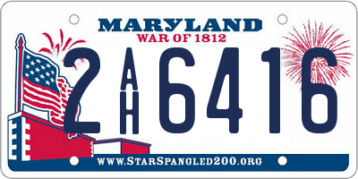 MD license plate 2AH6416