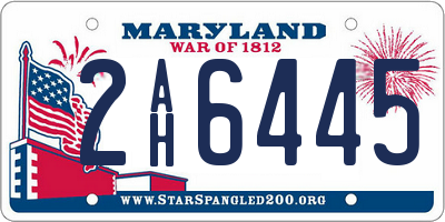 MD license plate 2AH6445