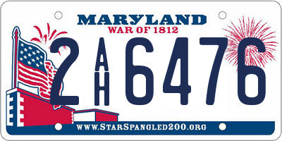 MD license plate 2AH6476