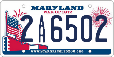 MD license plate 2AH6502