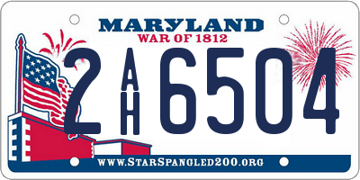 MD license plate 2AH6504