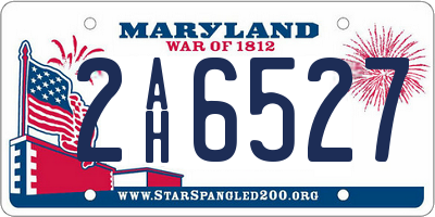 MD license plate 2AH6527