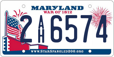 MD license plate 2AH6574