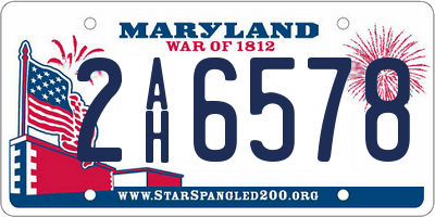 MD license plate 2AH6578