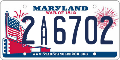 MD license plate 2AH6702