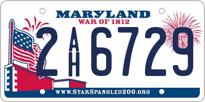 MD license plate 2AH6729