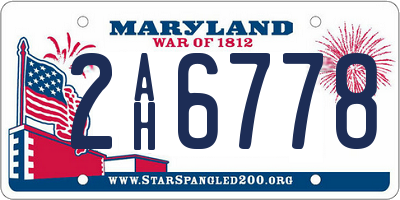 MD license plate 2AH6778