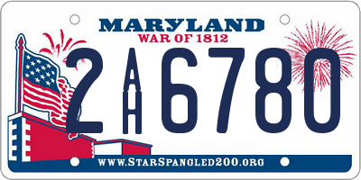 MD license plate 2AH6780