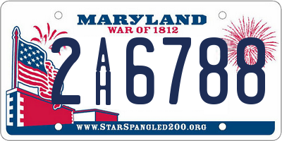 MD license plate 2AH6788