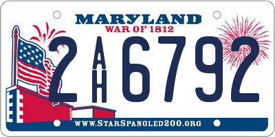 MD license plate 2AH6792