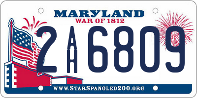 MD license plate 2AH6809