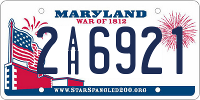 MD license plate 2AH6921