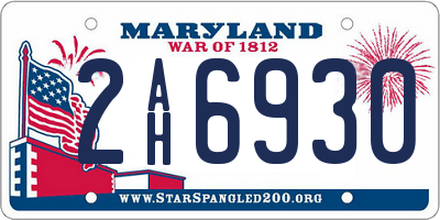MD license plate 2AH6930