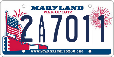 MD license plate 2AH7011
