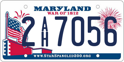 MD license plate 2AH7056