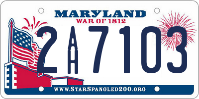 MD license plate 2AH7103