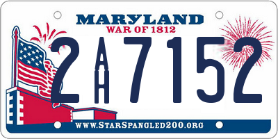 MD license plate 2AH7152
