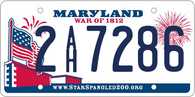 MD license plate 2AH7286
