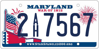 MD license plate 2AH7567