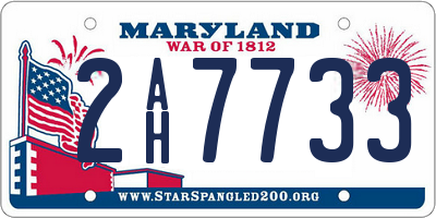 MD license plate 2AH7733