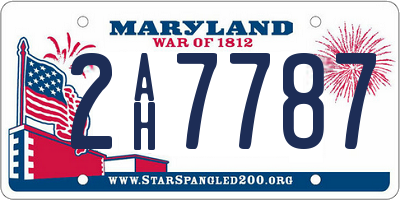 MD license plate 2AH7787
