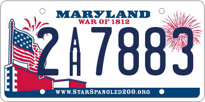 MD license plate 2AH7883