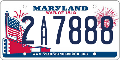 MD license plate 2AH7888