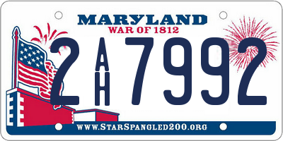 MD license plate 2AH7992