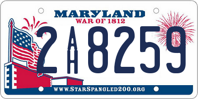 MD license plate 2AH8259
