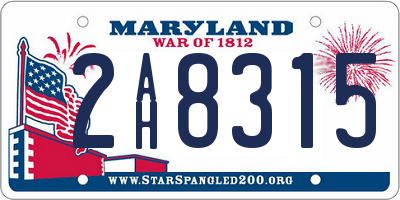 MD license plate 2AH8315