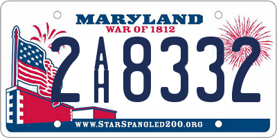 MD license plate 2AH8332