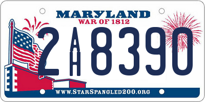 MD license plate 2AH8390