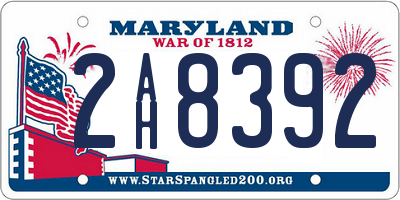 MD license plate 2AH8392