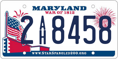 MD license plate 2AH8458