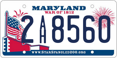 MD license plate 2AH8560