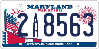 MD license plate 2AH8563