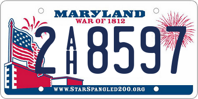MD license plate 2AH8597
