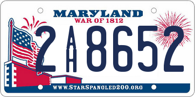 MD license plate 2AH8652