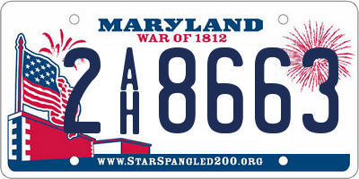 MD license plate 2AH8663