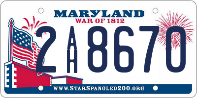 MD license plate 2AH8670