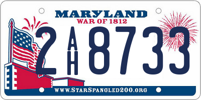 MD license plate 2AH8733
