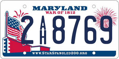 MD license plate 2AH8769