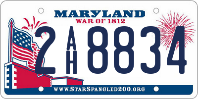 MD license plate 2AH8834