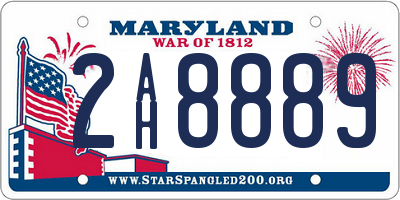 MD license plate 2AH8889