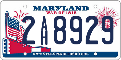 MD license plate 2AH8929