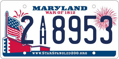 MD license plate 2AH8953